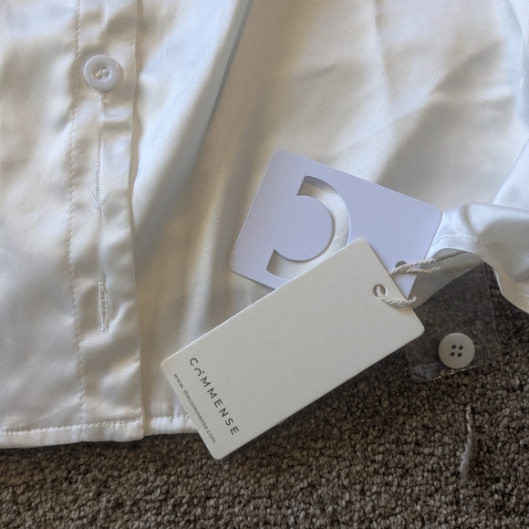 Commense Satin Raw Hem Tied Two Piece Skirt Set - Picture 6 of 11